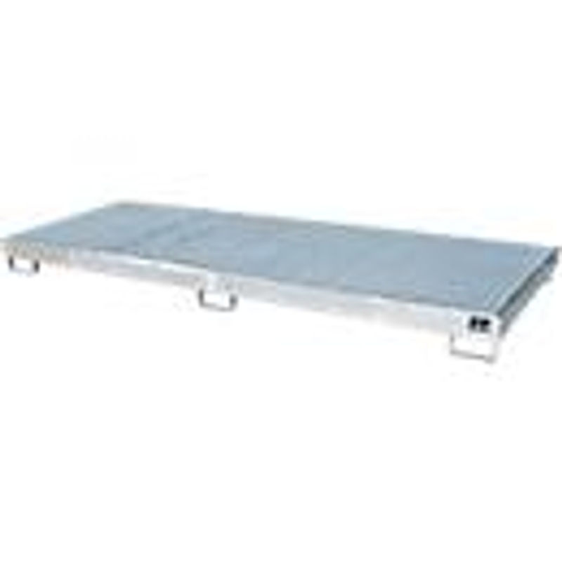 Bauer Südlohn Regalwanne RW-GR 3300-1 PE aus feuerverzinktem Stahl mit Gitterrost und PE-Einsatz, Farbe: Silber, B/T/H: 326,2 x 131,2 x 19,5 cm - Bild 2