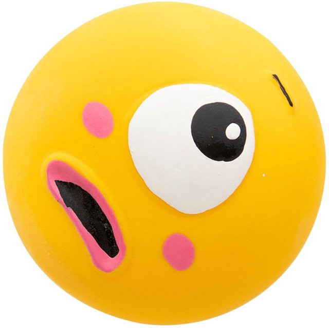 CosyHome Quietsch-Hundespielzeug Ball, Lustiges Gesicht, Weicher Welpe, Interaktives Apportierspiel, Soundbälle - Bild 1