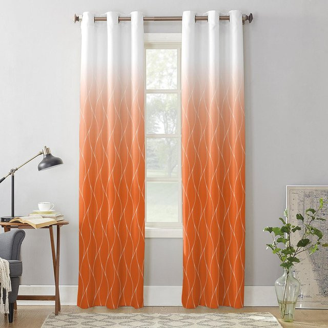 Super Six Raffgardine Marokkanische Textur in Orange, semi-transparent, Breite: 135 cm, Höhe: 92 cm - Bild 1