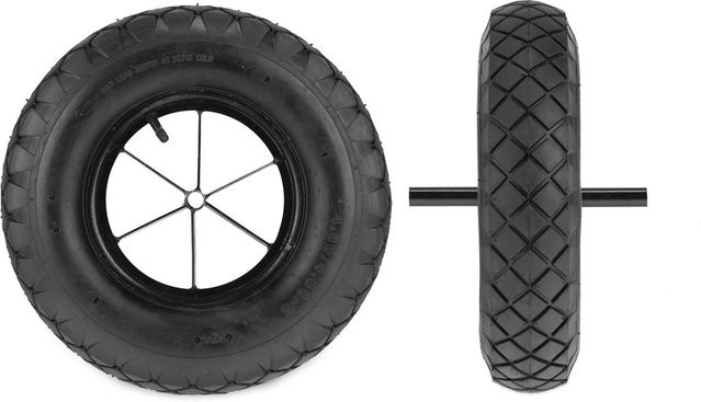 Relaxdays Schubkarrenrad aus Gummi und Stahl in Schwarz mit fester Achse, Durchmesser: 38,5 cm, Breite: 9,5 cm - Bild 1