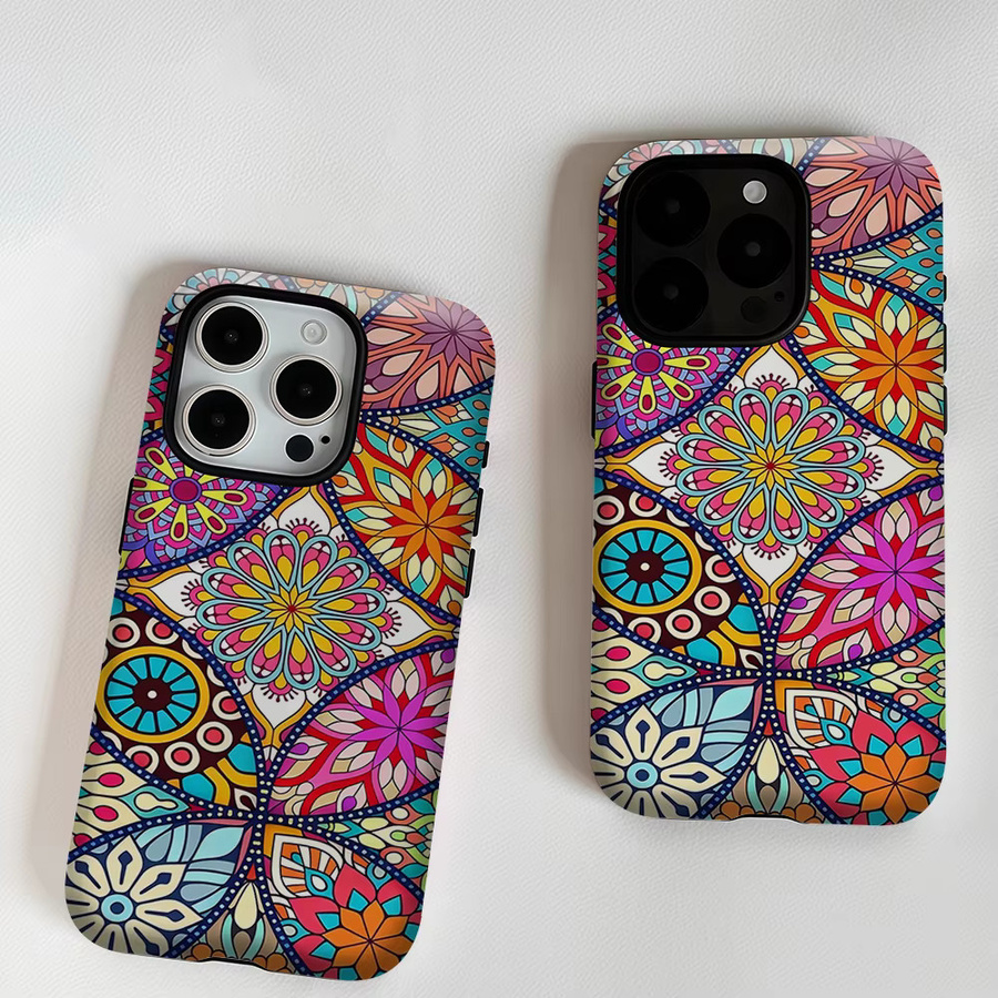 Potdemiel Aurea Case Matte Bumper MagSafe Schutzhülle für iPhone mit Mandala Boho Design in Multicolour - Bild 5