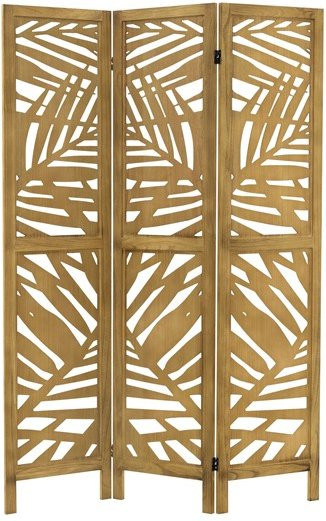 Paravent Kyoto ML-Design aus Holz, 3-teiliger Raumteiler faltbar, Braun Naturholz-Optik, H x B x T: 170 x 121 x 2 cm - Bild 1