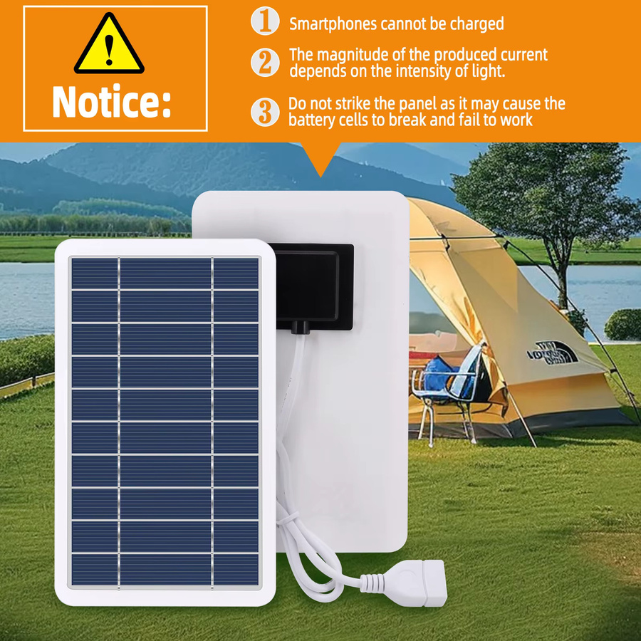 EESBAO Multifunktionales Solarpanel mit USB-A Anschluss für Mobiltelefone und Powerbanks, ideal für Outdoor, Camping und Wandern - Bild 5