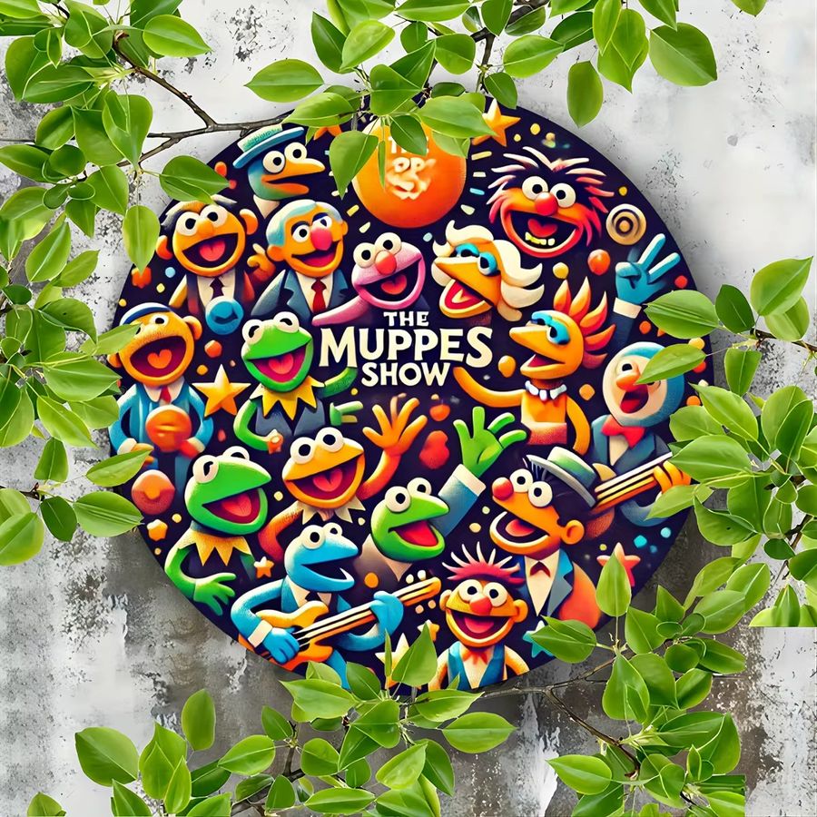 Rundes Aluminium-Wandkunstschild im Vintage-Stil mit Muppets-Show-Design von Potdemiel, Multicolor, Durchmesser: 20,3 cm - Bild 3