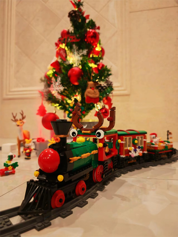 Sky Feather Elektrischer RC-Elch-Zug, Bausteine Spielzeug, Weihnachtsparty-Zubehör - Bild 6