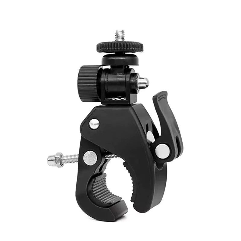 EXSKOF Lenkerhalterung für Fahrrad und Motorrad als Stativhalterung für GoPro Hero 13 12 11 10 9, Insta360, SJCAM, SJ4000, AKASO und DJI OSMO Action-Kameras in Schwarz - Bild 3