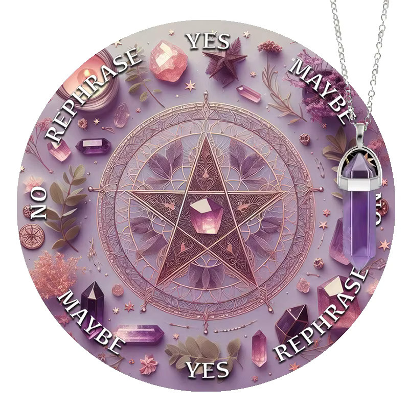 Crystal & Star Astrology Gummi-Pendelbrett in Lila für Wahrsagerei und Altar-Dekoration - Bild 5