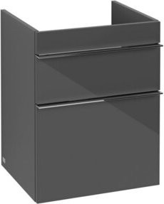 V&B Waschtischunterschrank Venticello in Glossy Grey mit Chromgriffen, B/T/H: 46,6 x 59 x 42,5 cm - Bild 1