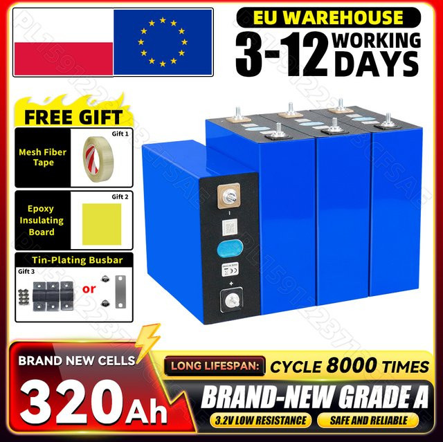 Sicksun LiFePO4 Akku 320Ah 3.2V A-Grade prismatische LFP-Zelle in Blau für DIY 12V 24V 48V Anwendungen - Bild 1