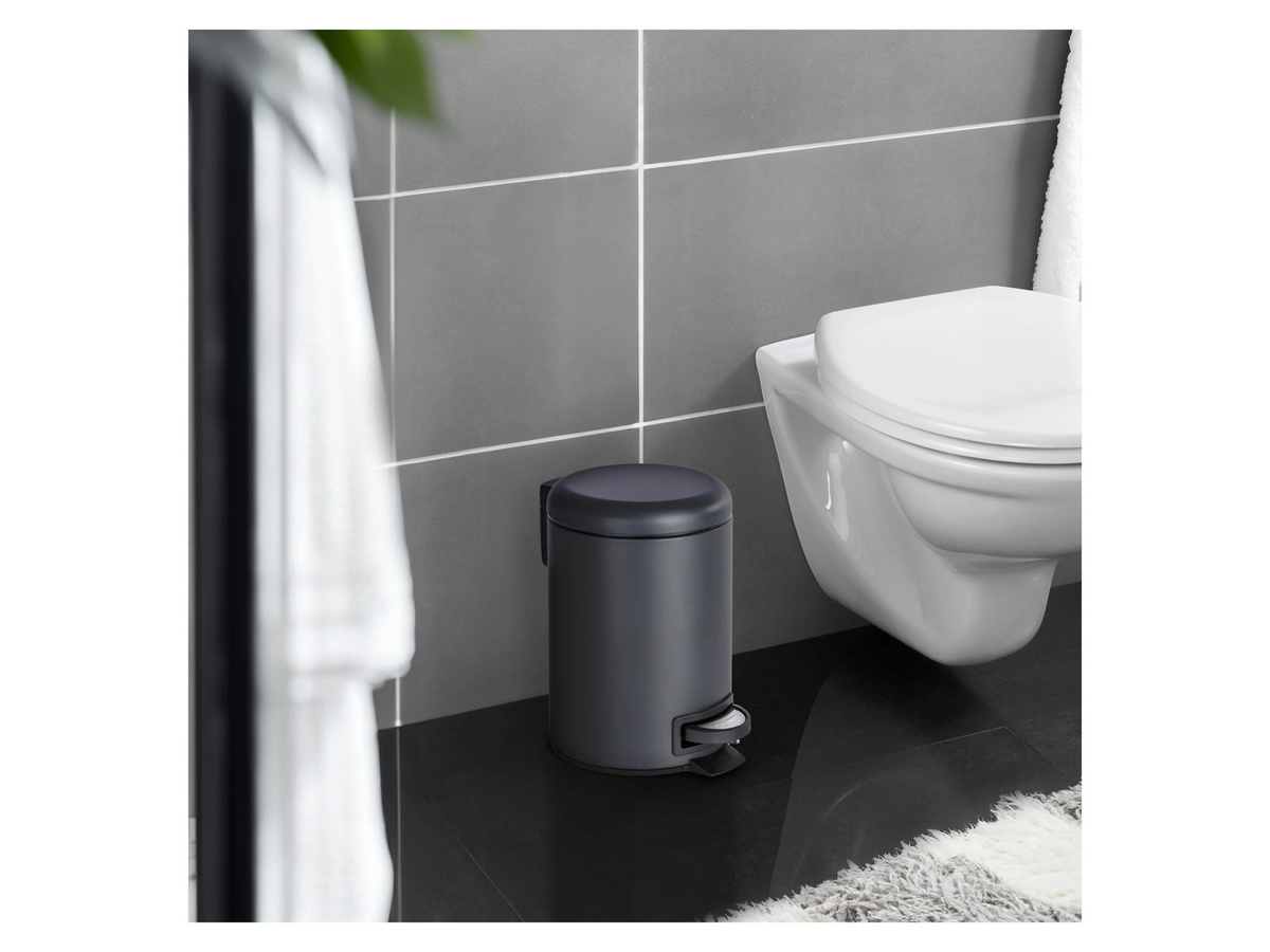 WENKO Kosmetik-Treteimer Leman Schwarz 3l, Höhe: 25 cm - Bild 2