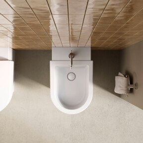 Duravit Stand-Bidet Balcoon in Weiß Seidenmatt mit Hahn und Überlauf B/T: 37 x 57 cm - Bild 1