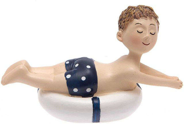 Rico Design Deko-Figur Junge mit Schwimmreifen in Maritim, Höhe: 10,5 cm, Breite: 6,5 cm - Bild 1
