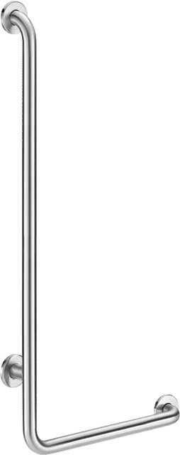Delabie Handlauf L-Form rechts aus Edelstahl in Silber UltraSatin, Höhe: 115 cm, Durchmesser: 3,2 cm - Bild 1