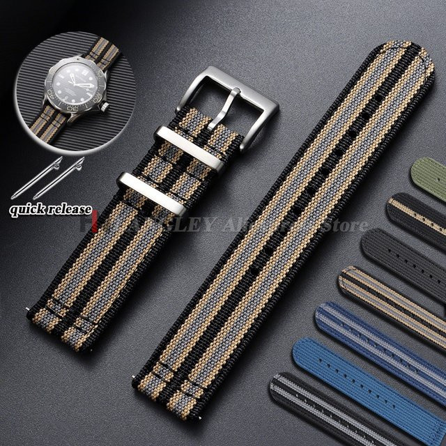 Uhrenarmband Nylon, Schwarz, Herren - Bild 1