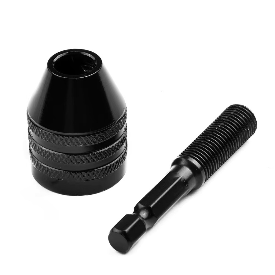 DAZZLEEX Bohrfutter Adapter mit Sechskantschaft für Elektrobohrer, Schnellwechsel-Konverter für Bohrer von 0,3-8mm, Schwarz - Bild 2