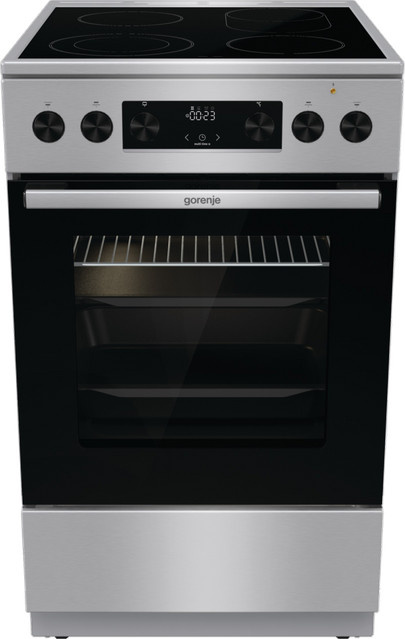 Gorenje Elektroherd GECS5C70XPA in Edelstahl mit Glaskeramikfeld, 4 Kochzonen, Pizza-Stufe und katalytisch beschichteter Rückwand, Breite: 50 cm, Höhe: 85 cm, Tiefe: 60 cm - Bild 1