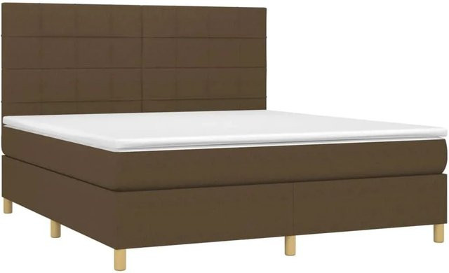 vidaXL Boxspringbett mit Matratze in Dunkelbraun, Hybridbett mit Taschenfederkern, B/T/H: 160 x 200 x 118 cm - Bild 1