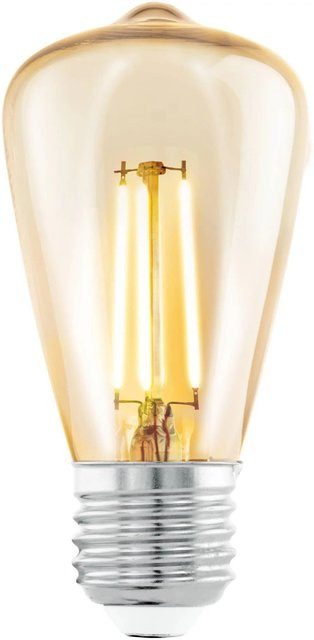Eglo LED Leuchtmittel E27 Glühlampenform A60 in Amber Transparent mit 270 lm und 4 W, Warmweiß 2200 K im Edison Style - Bild 1