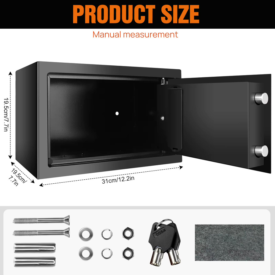 Feuerfester digitaler Hochleistungssafe Elektronische Sicherheitsbox Schwarz B/T/H: 31,0 x 19,5 x 19,5 cm mit 8,5 Liter Volumen - Bild 8