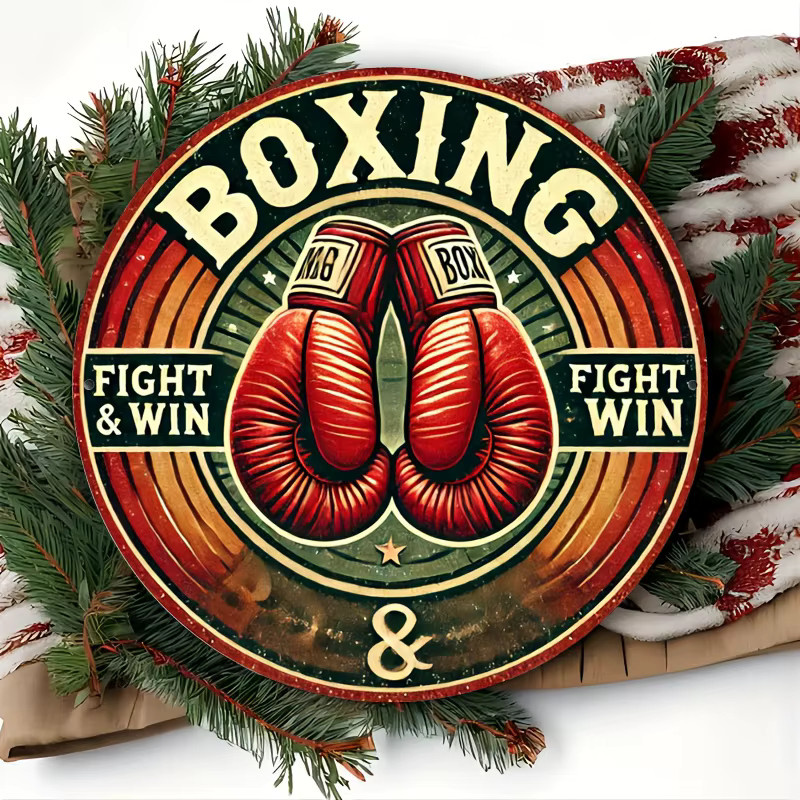 Potdemiel Retro Boxing Gym Metallschild Vintage Fight & Win Wandkunst aus Aluminium, B/B: 20,3 x 20,3 cm, Mehrfarbig - Bild 4