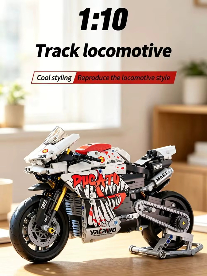 KAVOWORLD High-Tech V4 Rennmotorrad, Baukasten, Modell Bausteine - Bild 6