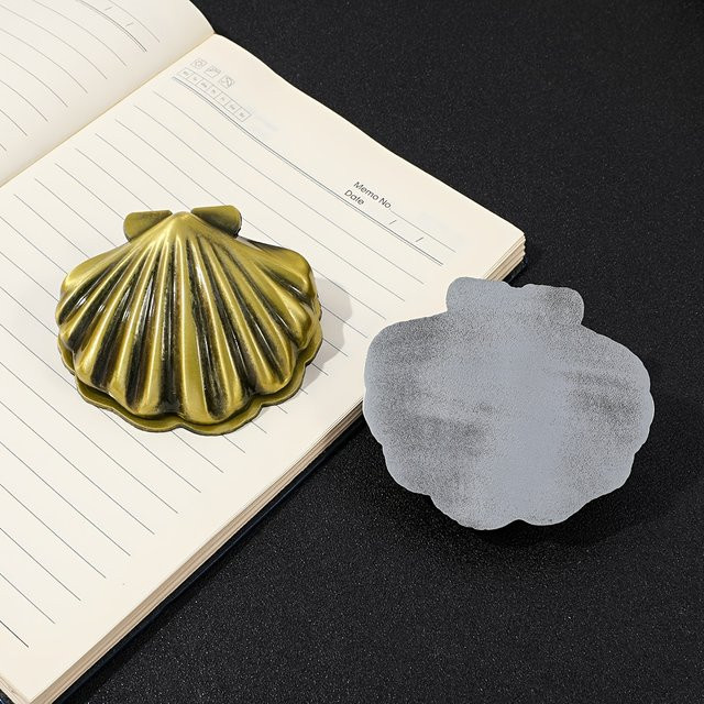 Vintage Shell Metall Journal Clip in Silber als Lesezeichen und Schreibwaren-Zubehör für Studenten - Bild 1