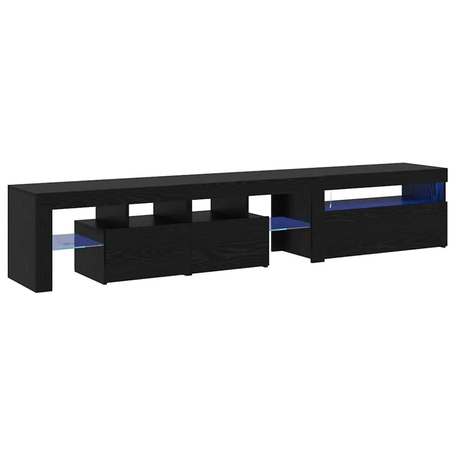 vidaXL TV-Schrank in Eiche Schwarz aus Holzwerkstoff im modernen Design - Bild 2