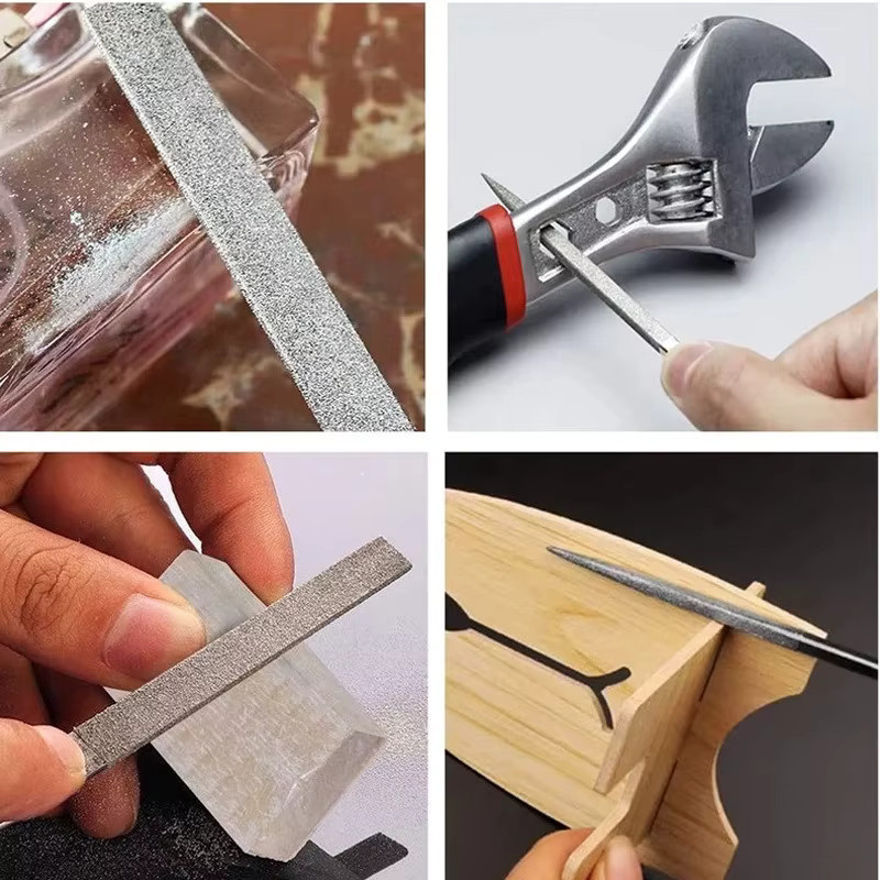 GHTYONG Diamantfeile Set 10 Stück mit Körnung 400 für Metall, Holz, Keramik, Glas und Stein, Maße: 3 x 140 mm - Bild 3