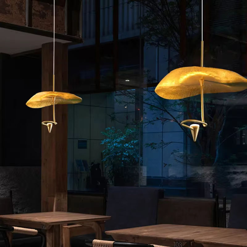 Moderne LED Hängelampe aus Kupfer von JIANKEXING in Kupfer und Gold für Wohnzimmer, Restaurant, Küche oder Schlafzimmer - Bild 3