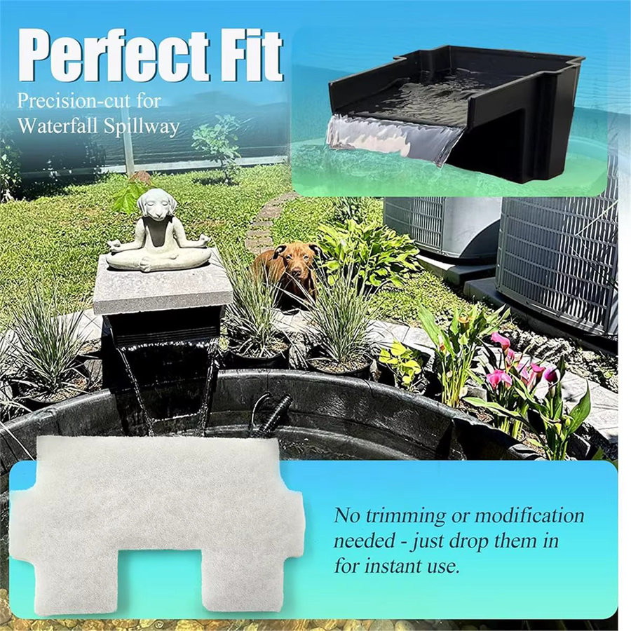 Pond BOSS Teichfilter-Medien-Set für Wasserfallüberlauf mit 6 Filterpads und Keramikringen - Bild 2