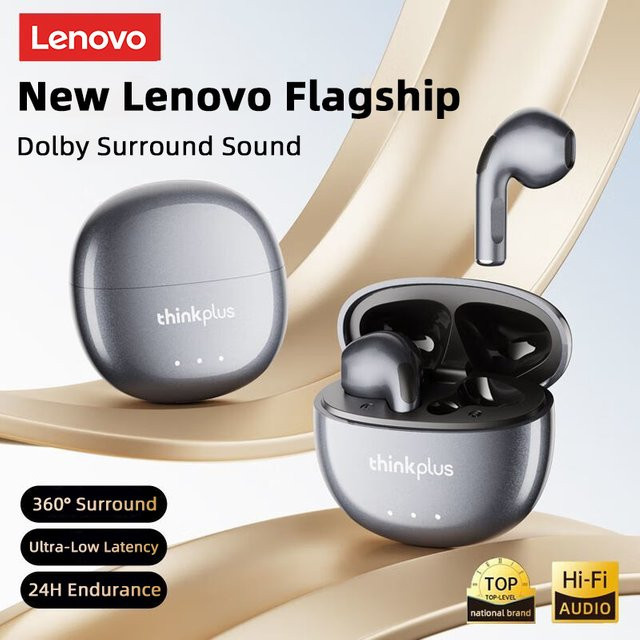 Lenovo LP2 Pro Bluetooth 5.4 Ohrhörer in Schwarz, kabellose Halb-In-Ear Kopfhörer mit HIFI-Klangqualität und klaren Anrufen - Bild 1