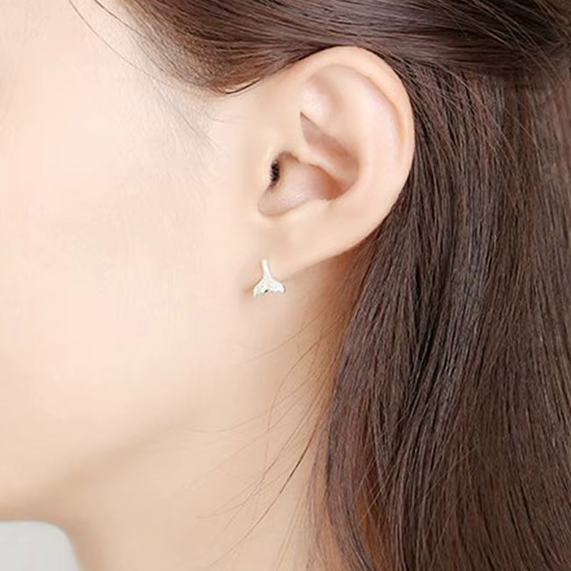 GaGa-Duck Ohrstecker, 925 Sterling Silber, Fischschwanz-Muster, Damen - Bild 3