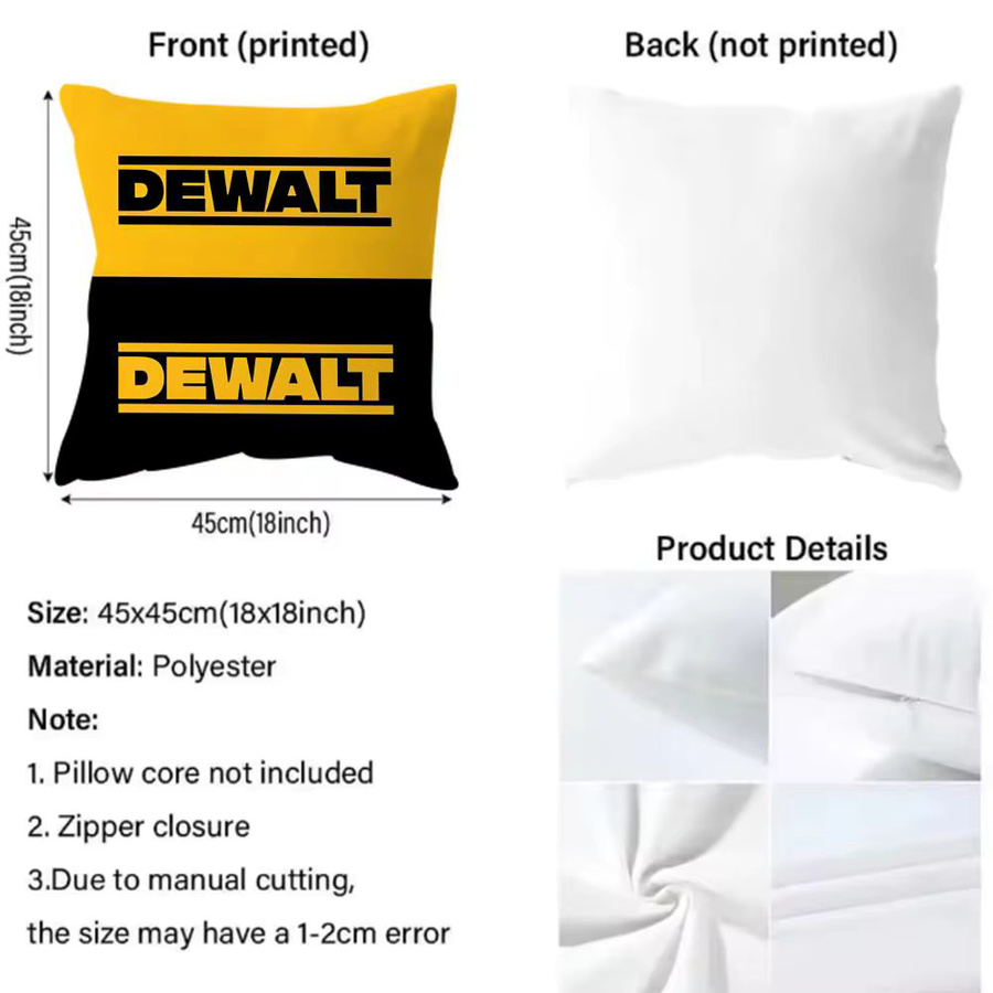 DeWalt Kissenbezug Dual-Scene wendbar für Zuhause und Auto, Schwarz-Gelb, 30 x 30 cm - Bild 4