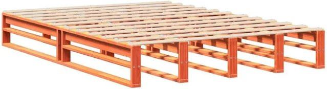 vidaXL Massivholzbett aus Kiefernholz in Wachsbraun, B/T/H: 140 x 200 cm - Bild 1