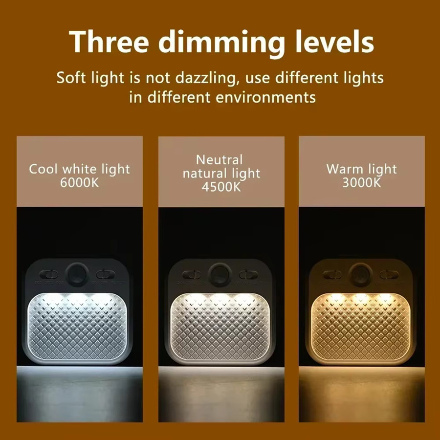 Pzsunly LED Nachtlicht mit Bewegungsmelder, wiederaufladbare Wandleuchte in Weiß, magnetisch und selbstklebend für Schlafzimmer, Flur und Küche - Bild 3