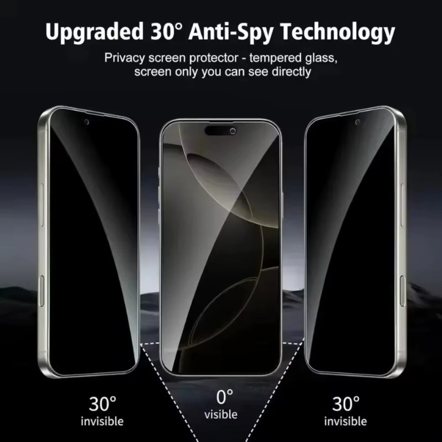 2 Stück DIXSG Anti-Spionage-Displayschutzfolie aus gehärtetem Glas für iPhone 17 16 15 14 13 12 11 Pro Max Air 16e 15 Plus XR XS transparent - Bild 2