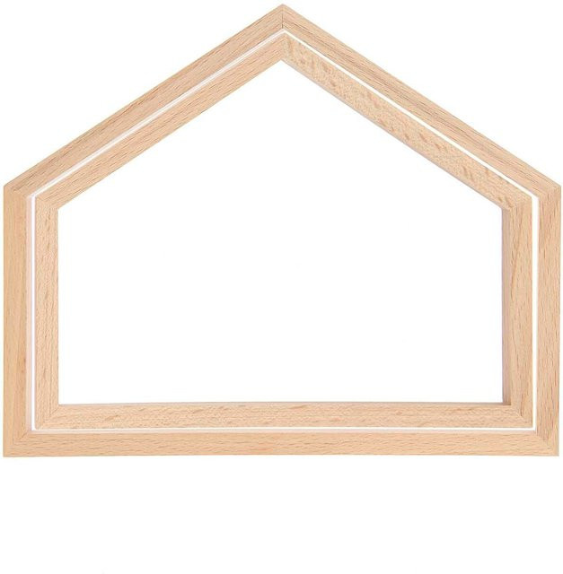 Rico Design Dekorahmen Haus aus Buchenholz im Querformat B: 20 cm, H: 16,5 cm - Bild 1