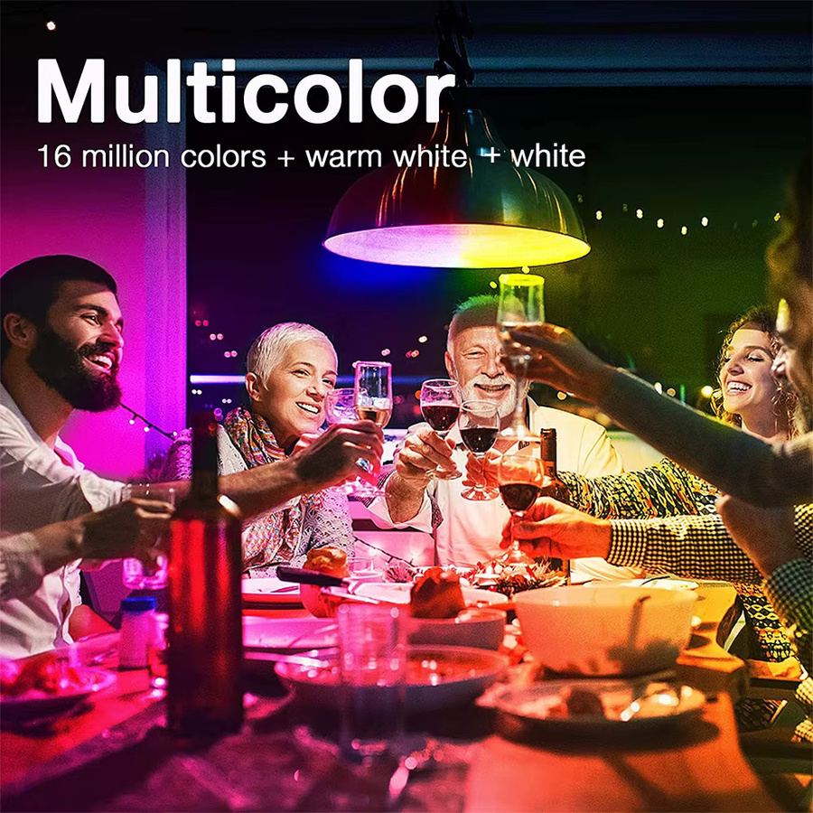 COOLO Smart LED Glühbirne E27 mit Bluetooth und Tuya Smart Life Unterstützung, dimmbar, RGBCW Multicolour - Bild 2