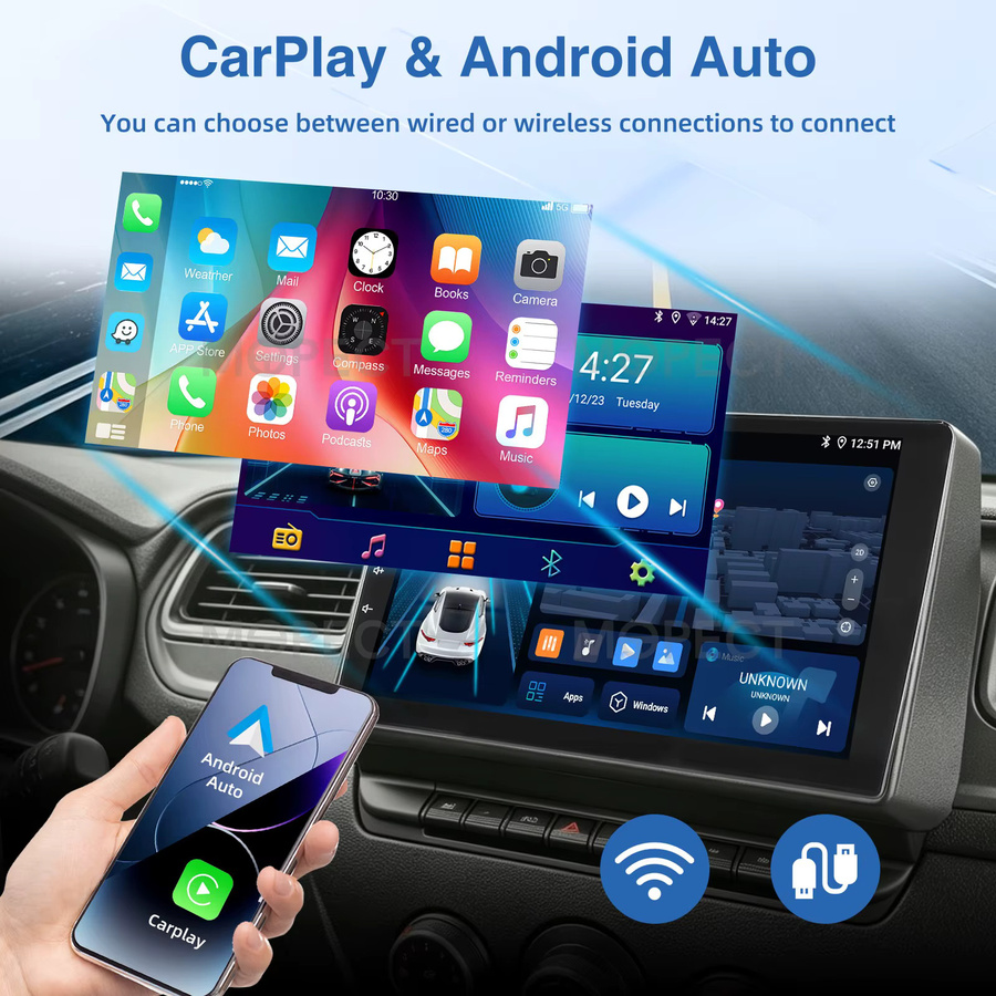 MOPECT Android 15 Autoradio mit Navigation, CarPlay und Videoplayer für Renault Master 2019 bis 2022, Schwarz - Bild 4