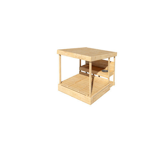 Karibu Sandkasten Max aus Nordischer Fichte in Braun, B/H/T: 111,5 x 122,5 x 135,5 cm - Bild 2
