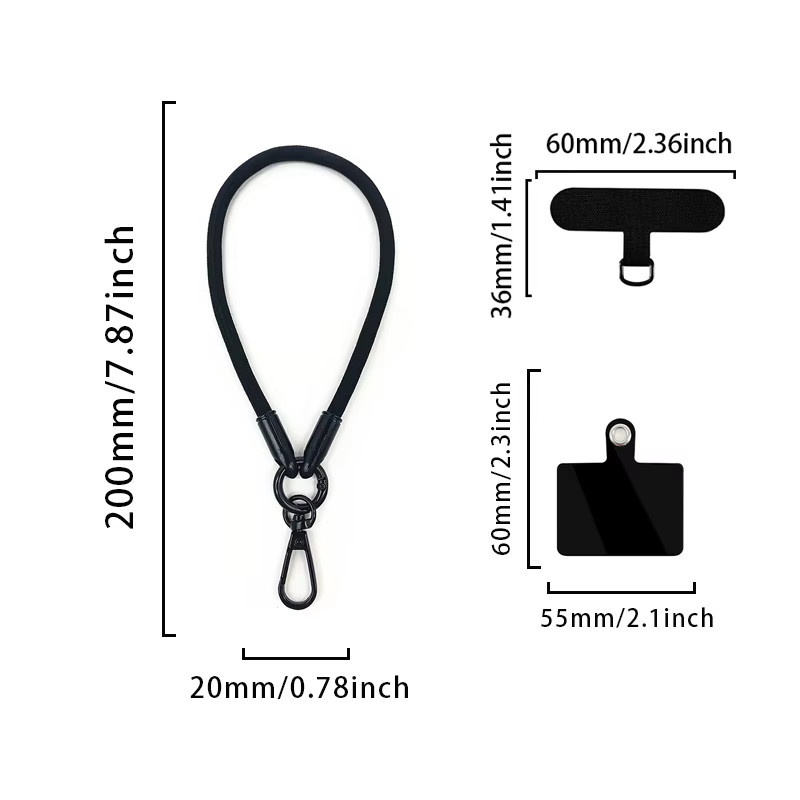WSSHE Handy-Handgelenk-Lanyard in Gelb mit Kartenhalter und abnehmbarer Anhängerkette für iPhone und Samsung - Bild 2
