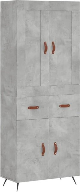 vidaXL Highboard Betongrau aus Holzwerkstoff mit Scharniertüren B/T/H: 69,5 x 34,0 x 180,0 cm - Bild 1