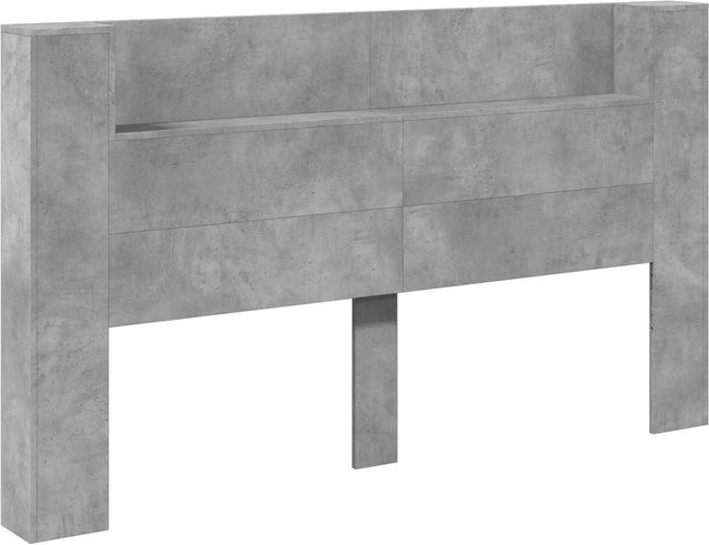 vidaXL Kopfteil-Schrank mit LED und Regal in Betongrau, B: 180 cm, T: 16,5 cm, H: 103,5 cm - Bild 1