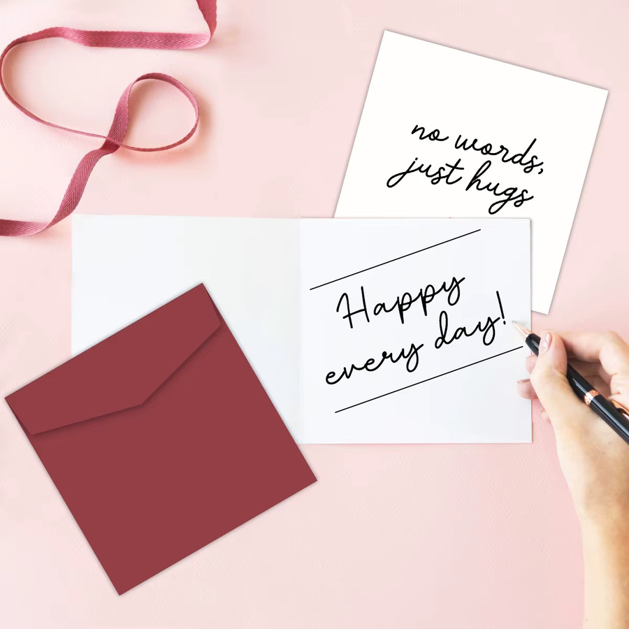 Motivationskarte Keine Worte nur Umarmungen in Weiß für Freunde und Sympathie-Geschenke - Bild 3