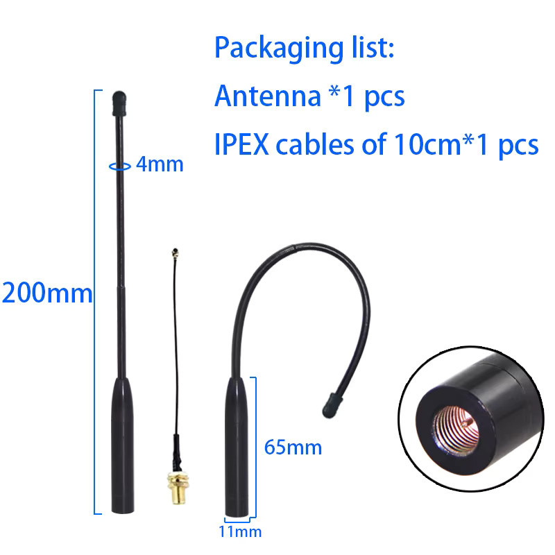 GIZONT Peitschenantenne für LoRaWAN und Meshtastic, Omnidirektional, Schwarz, 863-870MHz 866MHz 869MHz - Bild 2