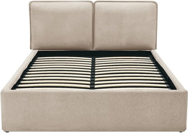 Vente-unique Bett Tenese mit Bettkasten in Beige, B/T: 140 x 190 cm - Bild 1