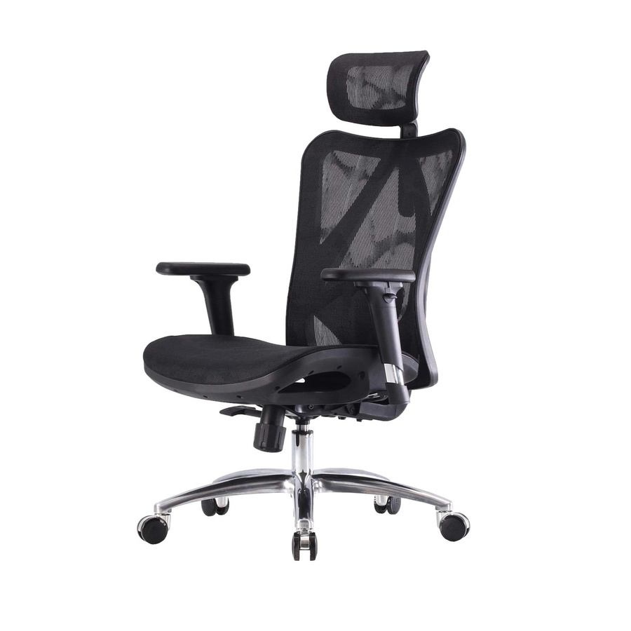 Ergonomischer SIHOO Bürostuhl in Schwarz mit verstellbaren Armlehnen und Kopfstütze, belastbar bis 150 kg - Bild 3