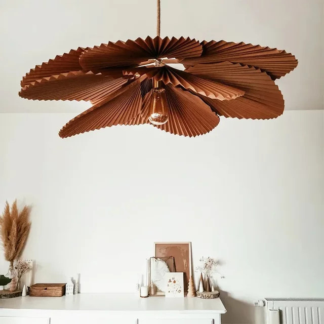 JIANKEXING Kronleuchter in moderner Blumenform aus Papier mit E27 Fassung für Restaurant, Küche, Schlafzimmer oder Foyer - Bild 1