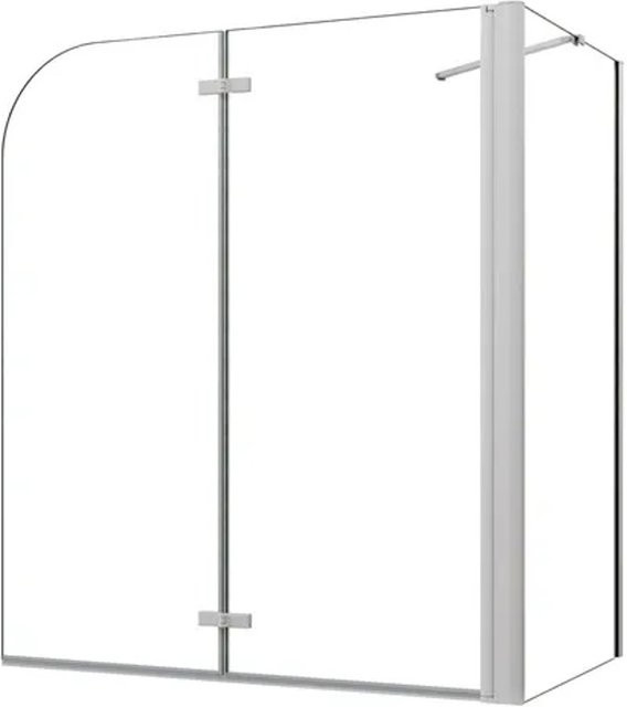 Duschparadies Badewannenaufsatz Eck-Duschabtrennung mit Faltwand aus 6mm ESG-Sicherheitsglas und Nano-Beschichtung, Farbe Weiß, B/T/H: 120 x 140 x 80 cm - Bild 1