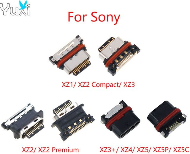 Yuxi USB-C Ladedock Steckdose für Sony Xperia XZ1 XZ2 XZ3 Plus XZ4 XZ5 Premium Kompakt in Schwarz - Bild 1